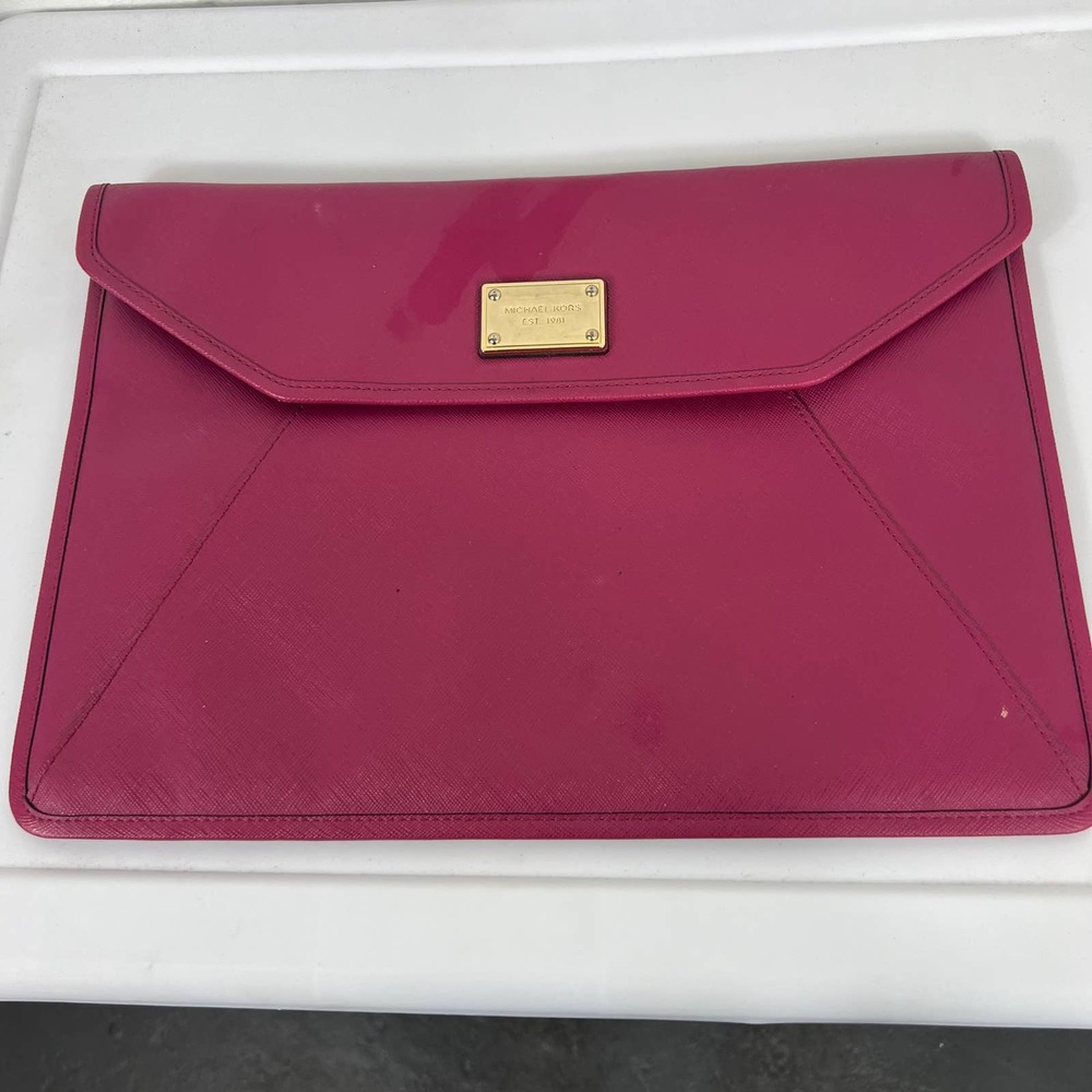 Michael Kors Women's Laptop Ipad Sleeve Bag Clutch Document Holder Pink Size One - Picture 1 of 5